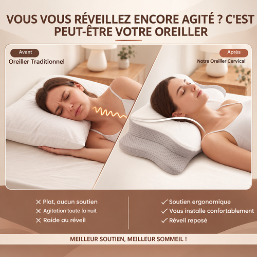 Comparaison avant et après de l’utilisation de l’oreiller papillon Maisoly